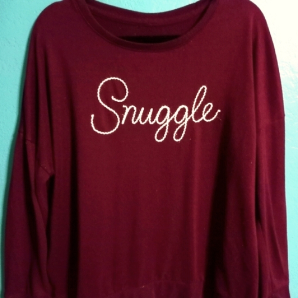 Sonoma Deep Burgandy Snuggle Sweater XL